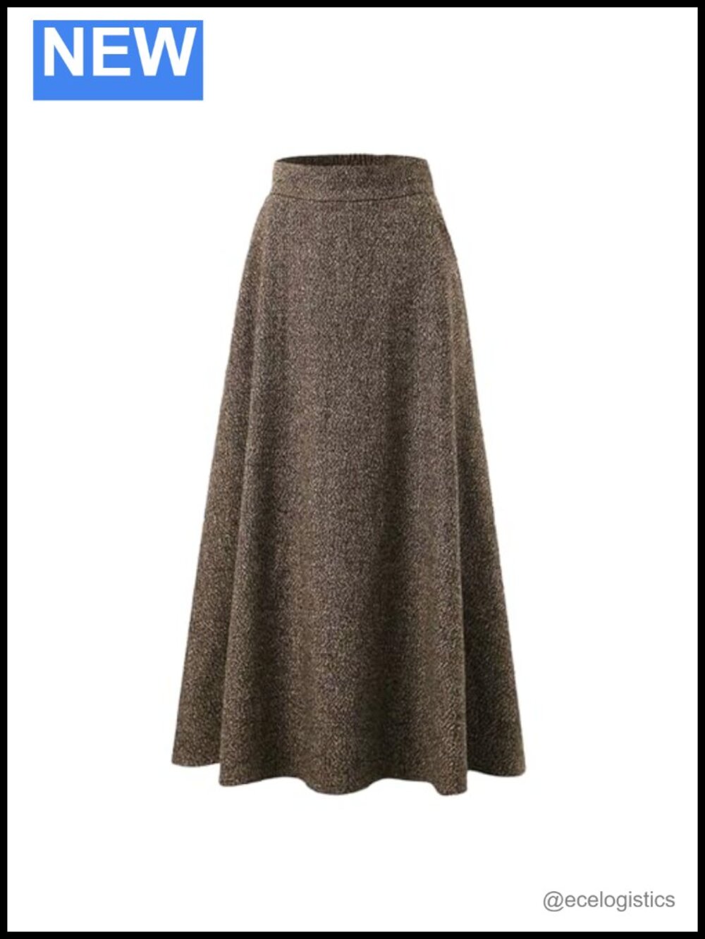 A-Line Midi Skirt with Pockets High Waist Side Zipper